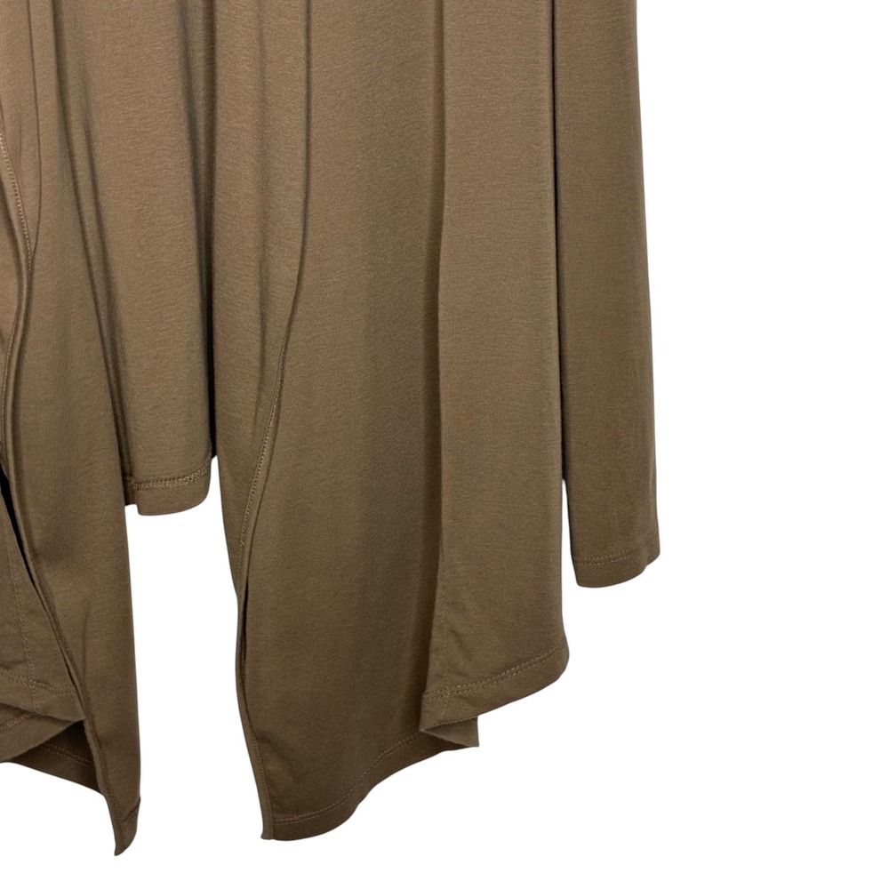 J Jill Perfect Pima Cascade Cardigan 2X Women Olive Brown Cotton Open Front - Picture 5 of 9